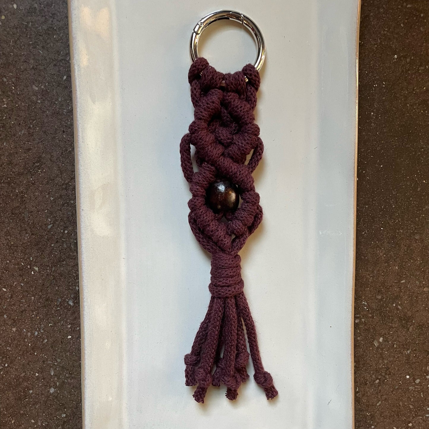 4 Directions Keyring in Burgundy