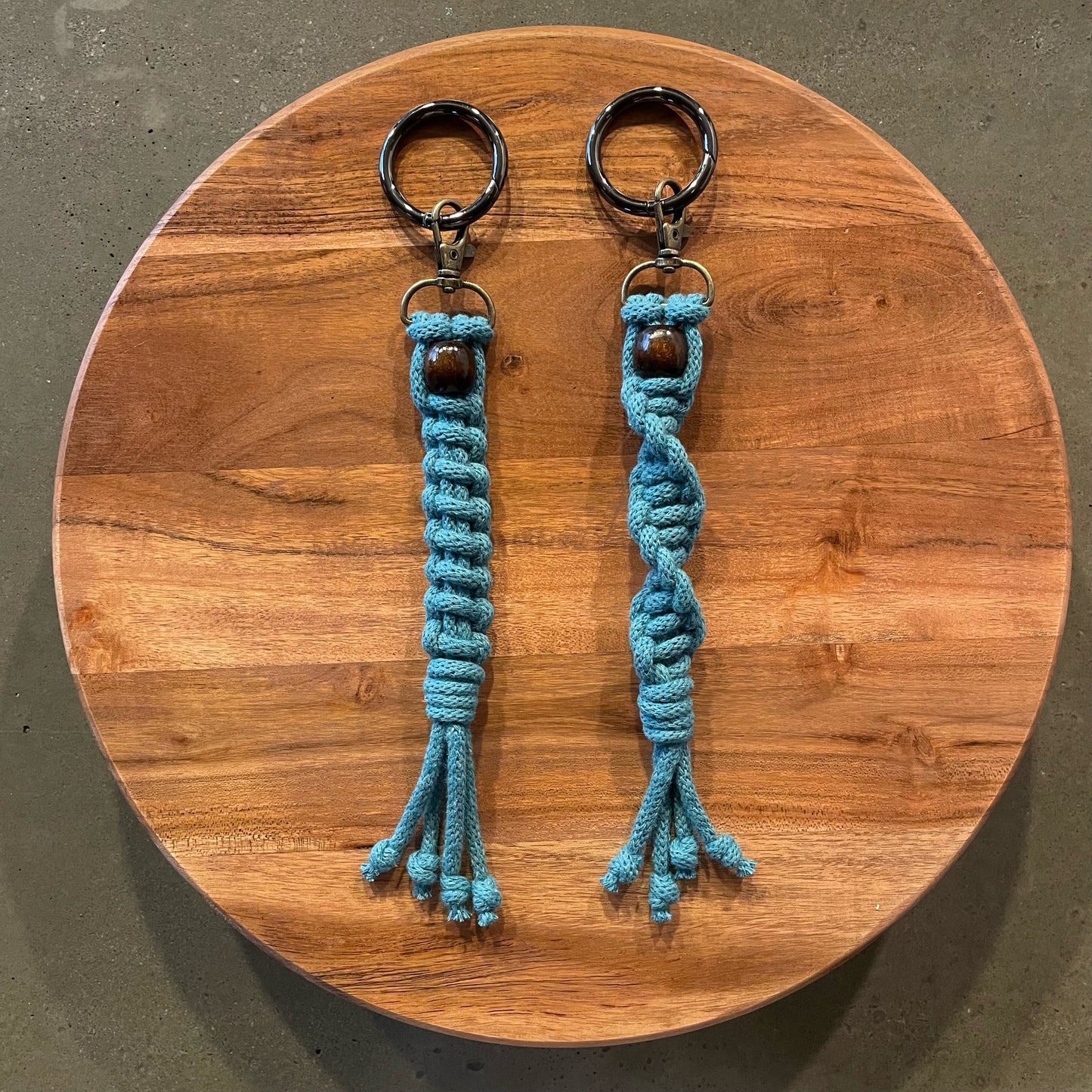 2 Teal Key Chains with included O-Ring for attachment. Straight Ladder and Twisted styles each sold separately.