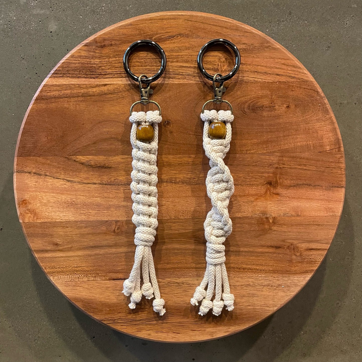2 Natural White Key Chains with included O-Ring for attachment. Straight Ladder and Twisted styles each sold separately.