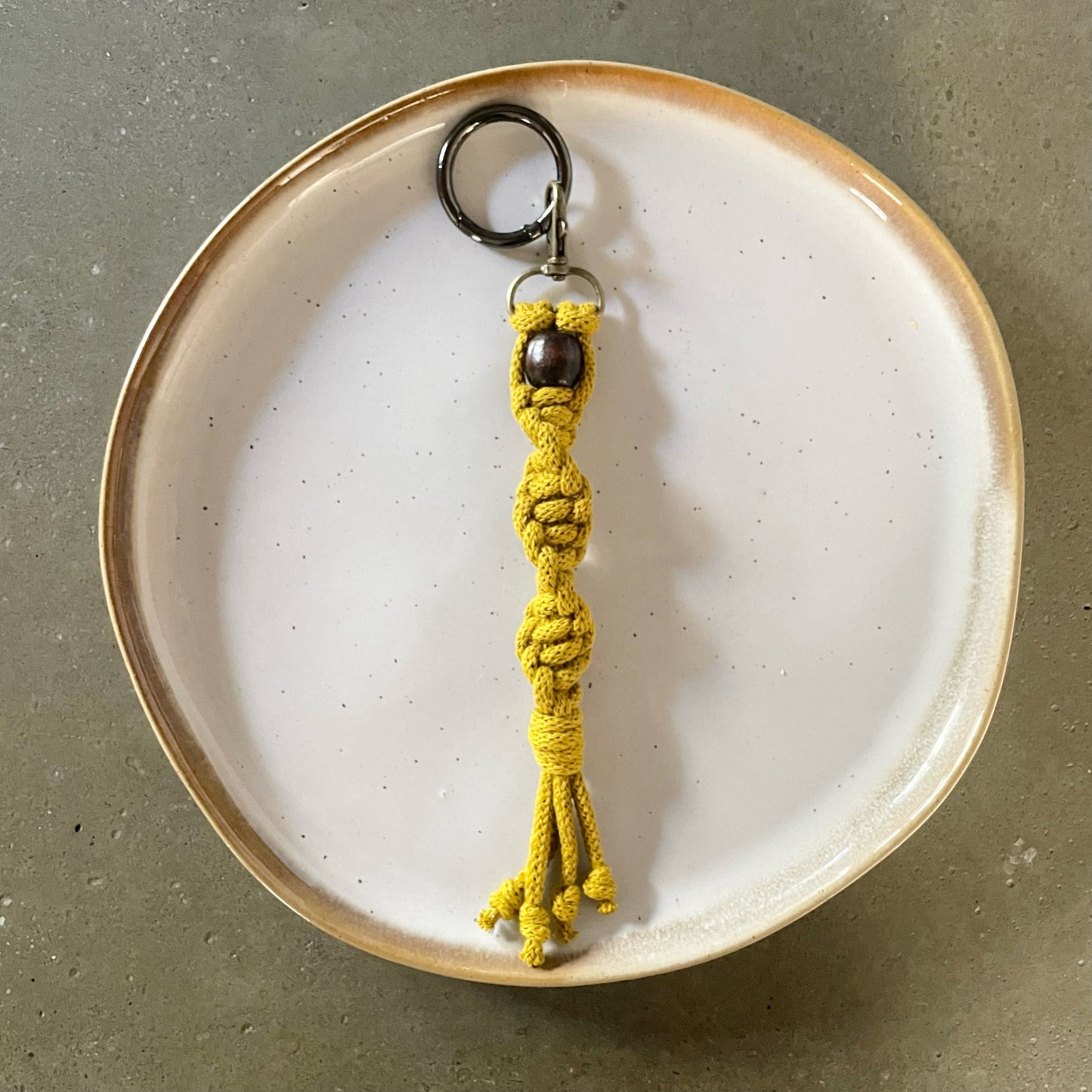 Solo Key Chain. Twisted style. Spicy Mustard color.