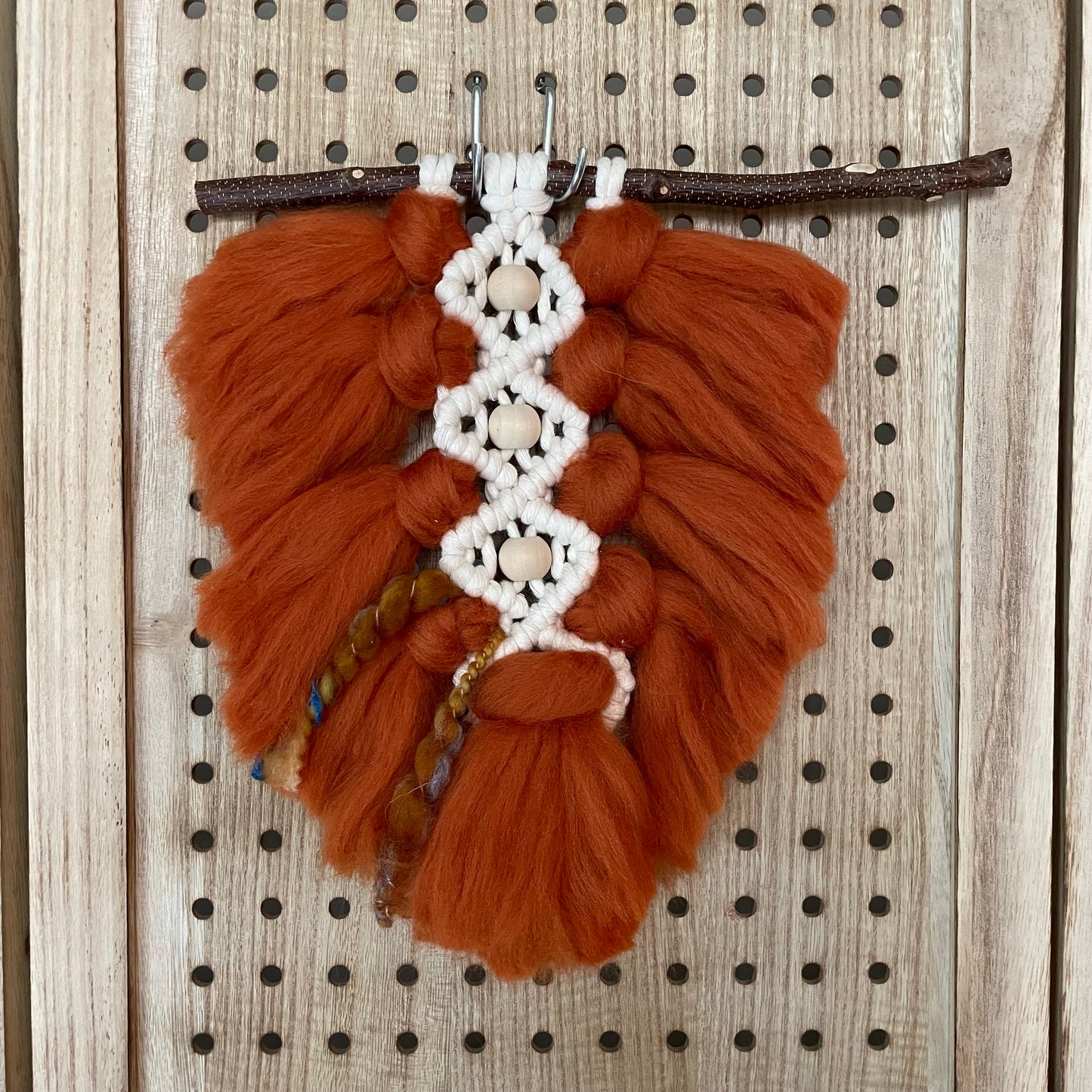 Plumage - Small - Ocher - on natural wood panel