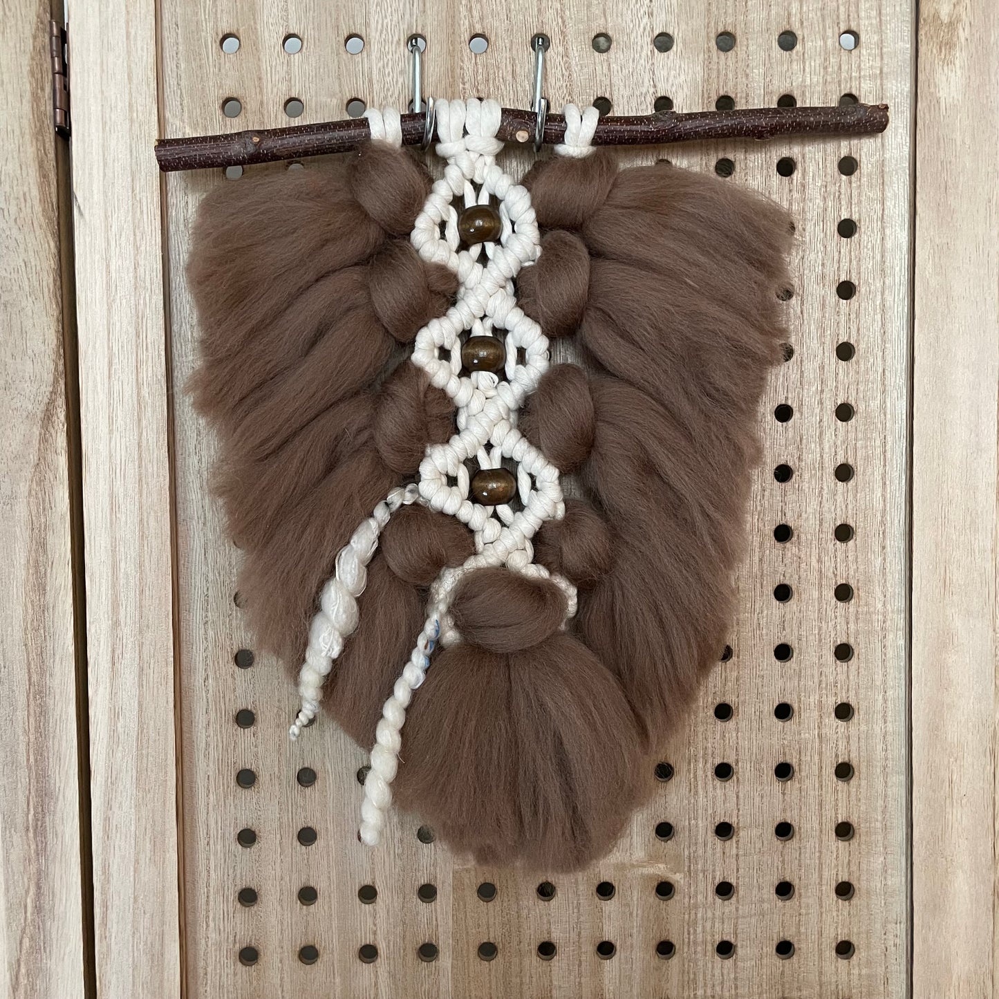 Plumage - Small - Tobacco - on natural wood panel