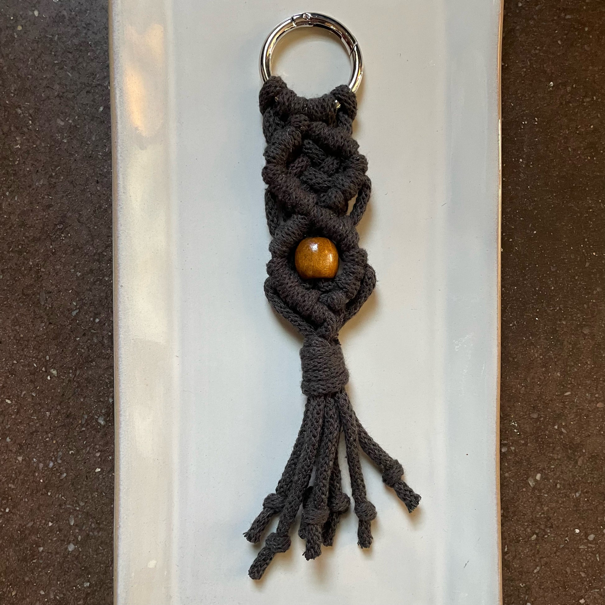 4 Directions Macrame Keyring in Espresso