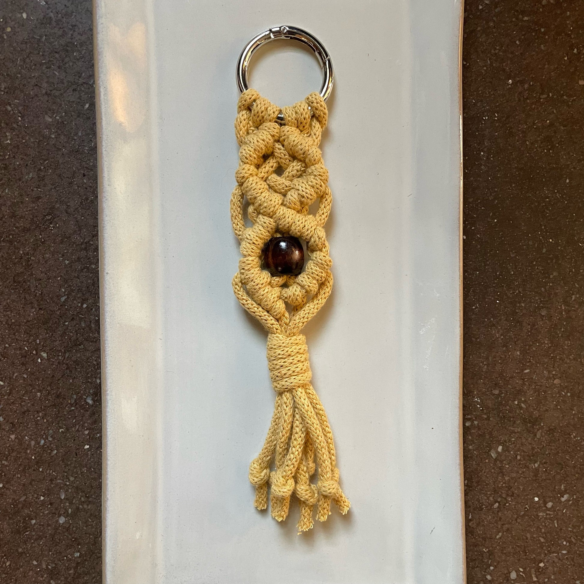 4 Directions Macrame Keyring in Honey